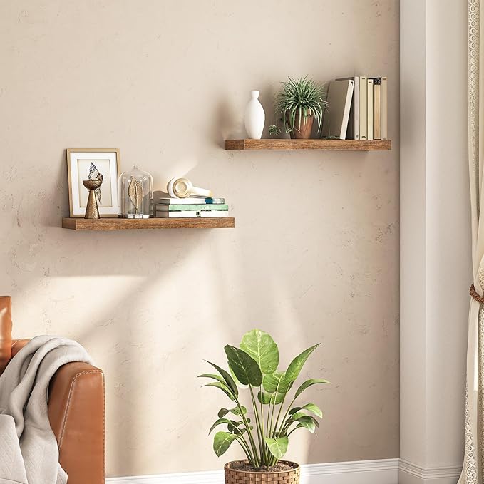 HOOBRO Floating Shelves for Wall, Wall Mounted Shelf Set of 2, 23.6