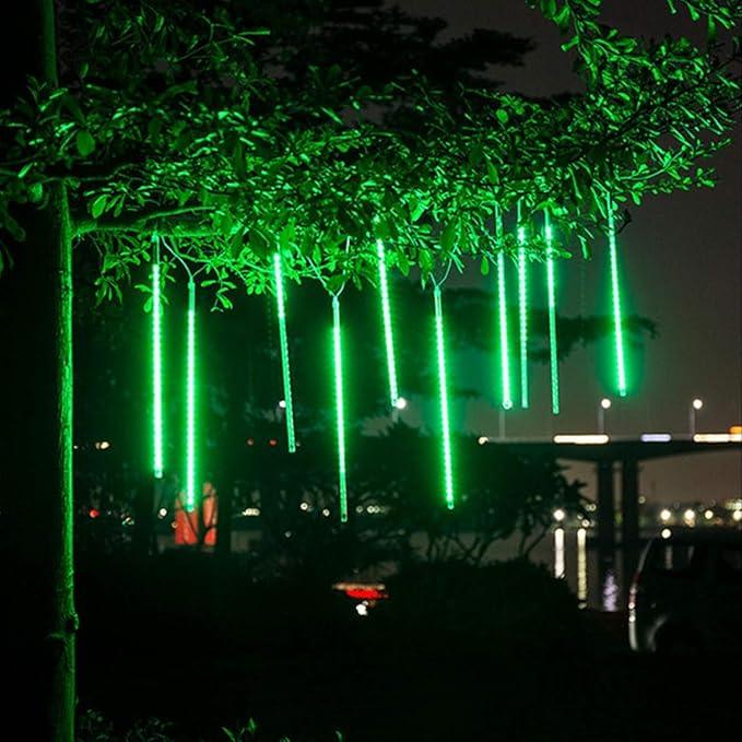 High Brightness 10 Tube 12 Inch 360 LED Meteor Shower Rain Lights Cascading Falling Rain Outdoor Light for Christmas Halloween Tree Raindrop Decoration
