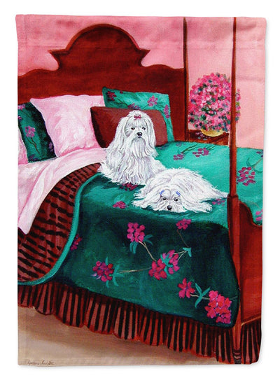 Maltese Waiting on Mom Garden Flag – Decorative Outdoor Yard Flag