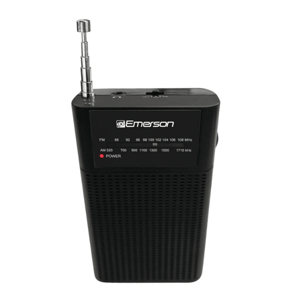 Emerson Portable AMFM Radio with Built-In Speaker and Easy Removable Belt Clip