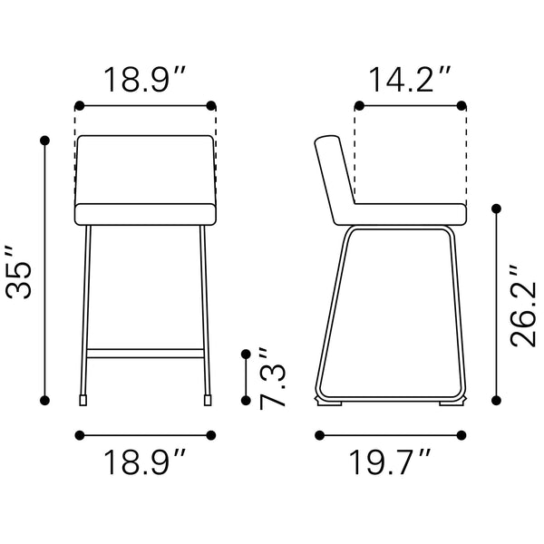 Pago Counter Stool (Set of 2) Brown
