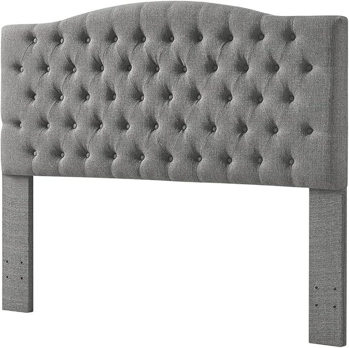 24KF Upholstered Tufted Button Linen Fabric Headboard,Comfortable Fashional Headboard Queen/Full Size,Granite
