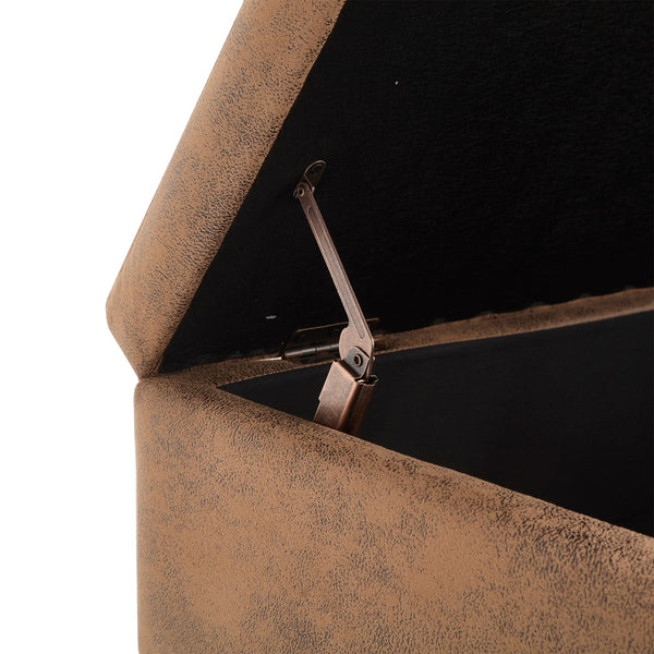 Mid-century modern square coffee table storage bench, assembled, suitable for living room, entryway and family room, used as a coffee table, stirrups, shoe bench