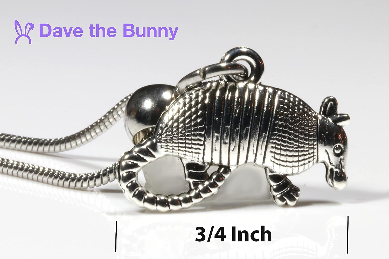 Armadillo Necklace - Armadillo Gifts and Souvenirs as Great Armadillo Jewelry Stainless Steel Snake Chain or Armadillo Ornament for the Armadillo Elite and Armadio Portatile as Mighty the Armadillo