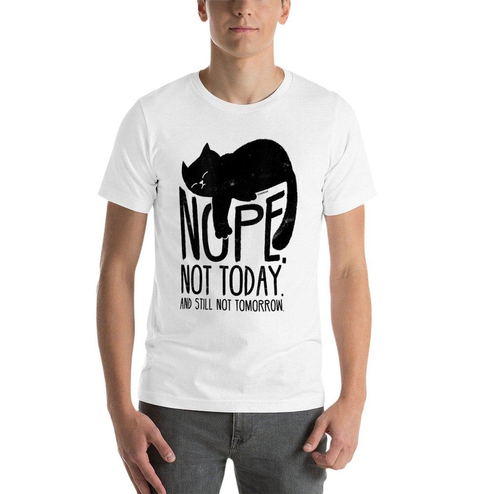 Cat Motive Funny Fun Retro Nope Not Today  Durable T-Shirt