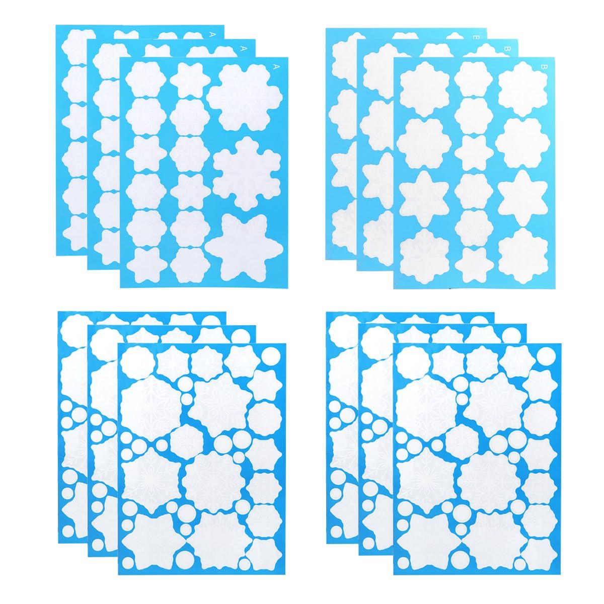 318 Pcs Snowflake Window Clings, White Christmas Decoration