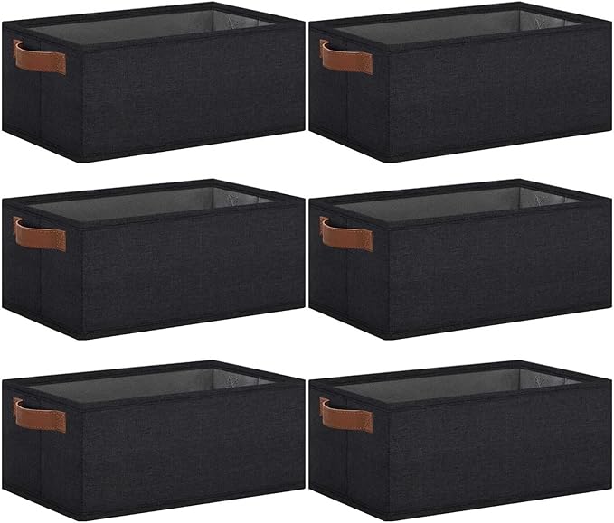 GhvyenntteS Small Fabric Storage Bins 6 Pack, 11.8