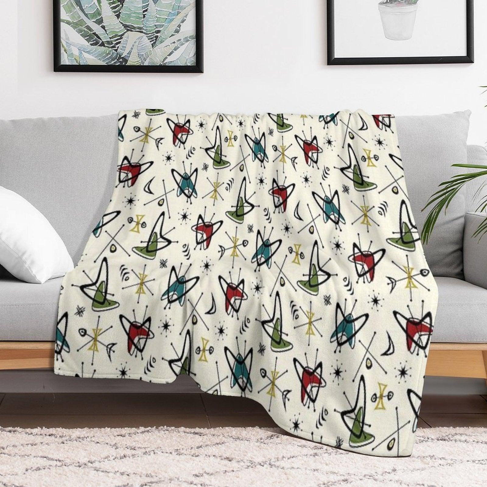 Atomic Boomerang Flashback Throw Blanket