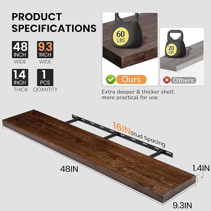 Fun Memories Floating Shelves for Wall, 48
