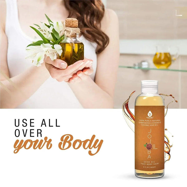 100% Pure & Natural Golden Jojoba Oil 6 Oz - Gifts for You 'n Me