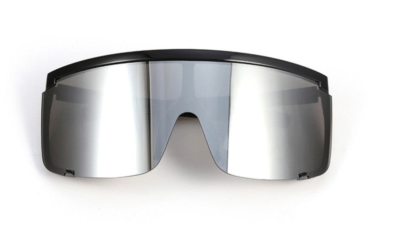 Personalized anti-ultraviolet large-frame white mercury sunglasses exaggerated one-piece anti-sputum and anti-splash glasses（HM-009）