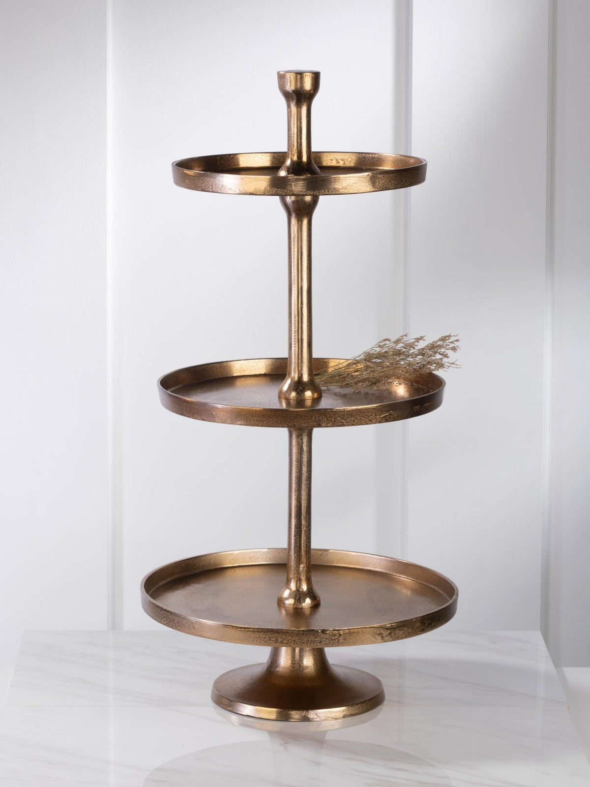 3 Tier Plate Gold Stand - 35