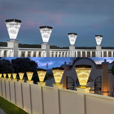 Solar Post Cap Lights 6 Pack Outdoor Waterproof Solar Fence Post Lights Sun Powered Pillar Lights Garden Decorative Yard Patio Walkway Pathway Lights