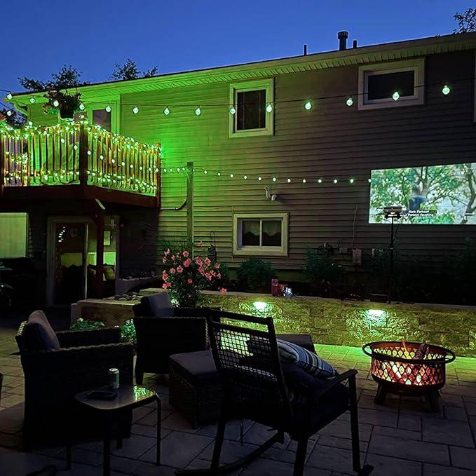 2-Pack 100 LED 64FT Solar String Lights Outdoor, Waterproof Solar Lights Outdoor with 8 Lighting Modes, Crystal Globe Light for St Patrick Tree Garden Patio Party Porch Wedding Decorations(Green)