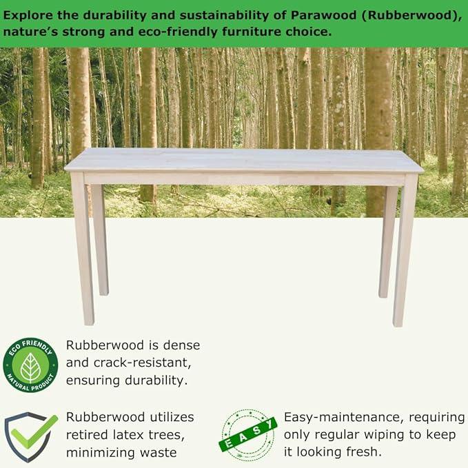 IC International Concepts Extended Length Shaker Console Table, 60