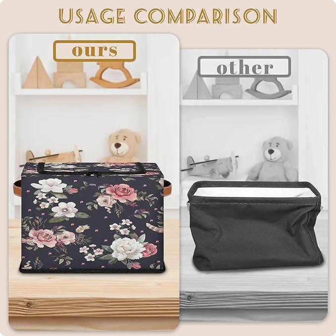 Rectangular Storage Baskets for Shelves - Waterproof Foldable Laundry Basket, Nursery Hamper, Reusable Toy Bin for Organizing Toys, Books, Clothes, Closet 14