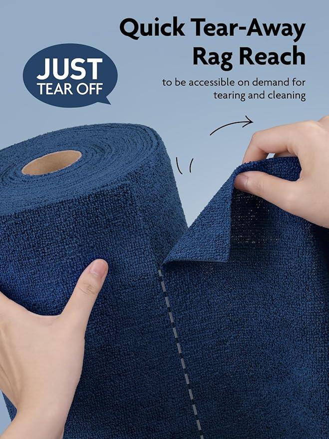 Fantasticlean Microfiber Cleaning Cloth Roll -75 Pack, Tear Away Microfiber Towels, 12