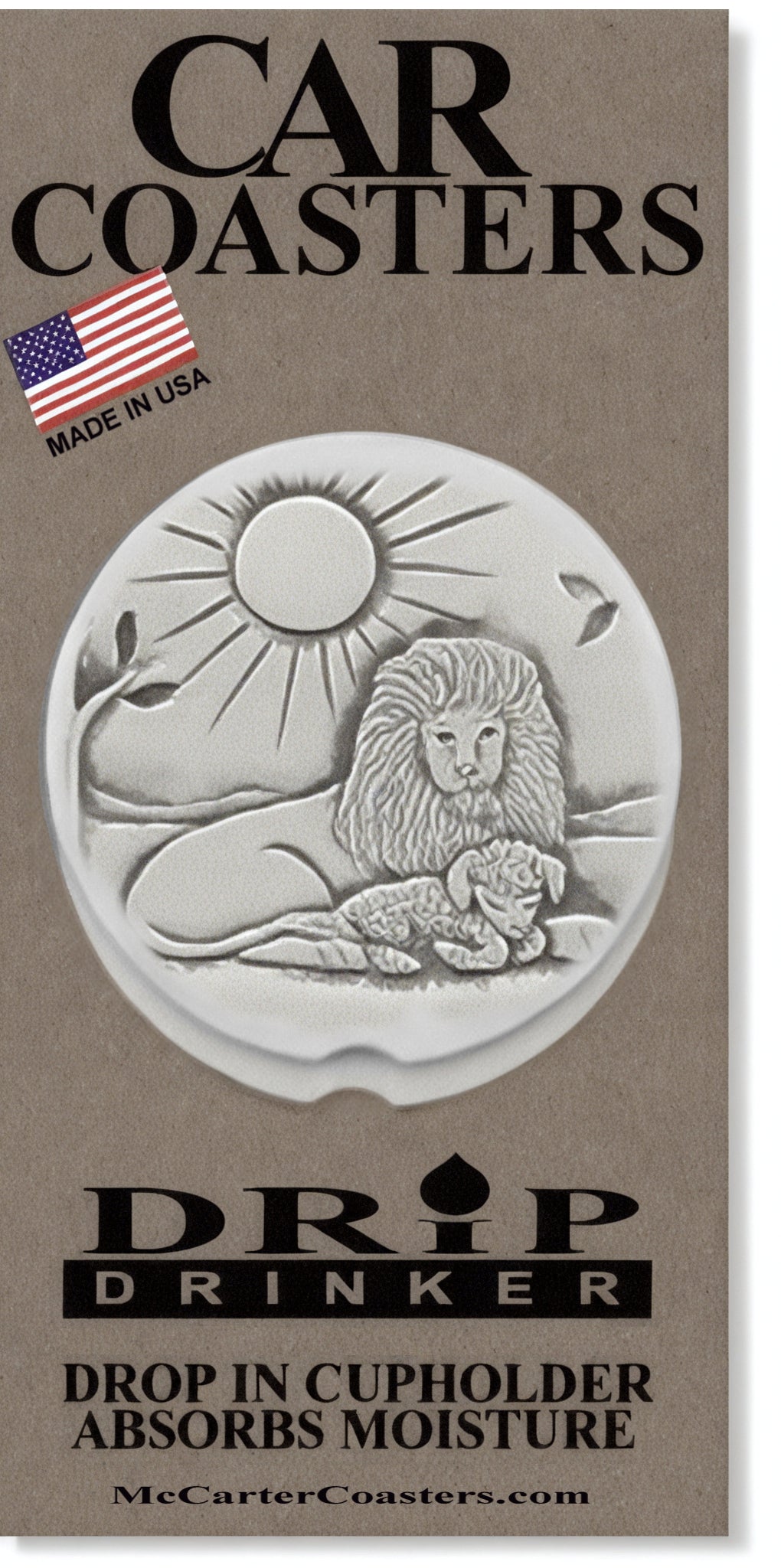 Lion & Lamb Car Coasters