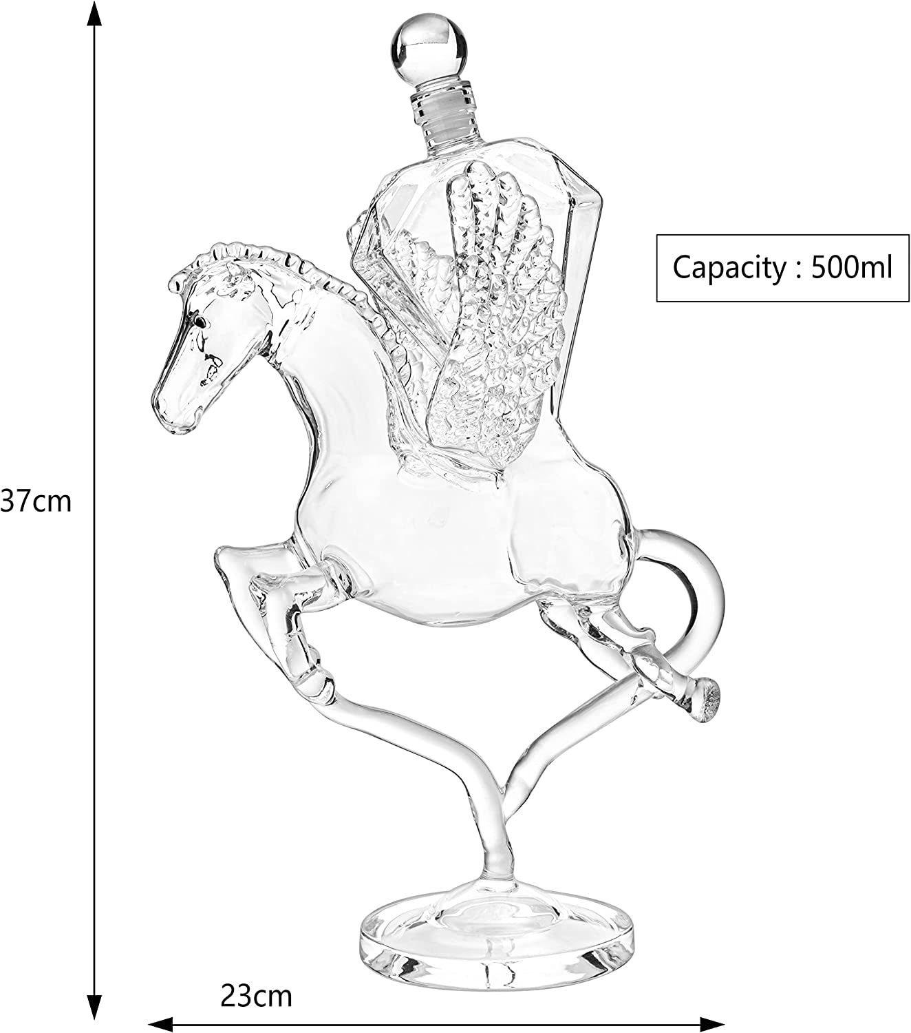 Pegasus Diamond Crystal Decanter, For Wine & Whiskey - The Wine Savant - 12