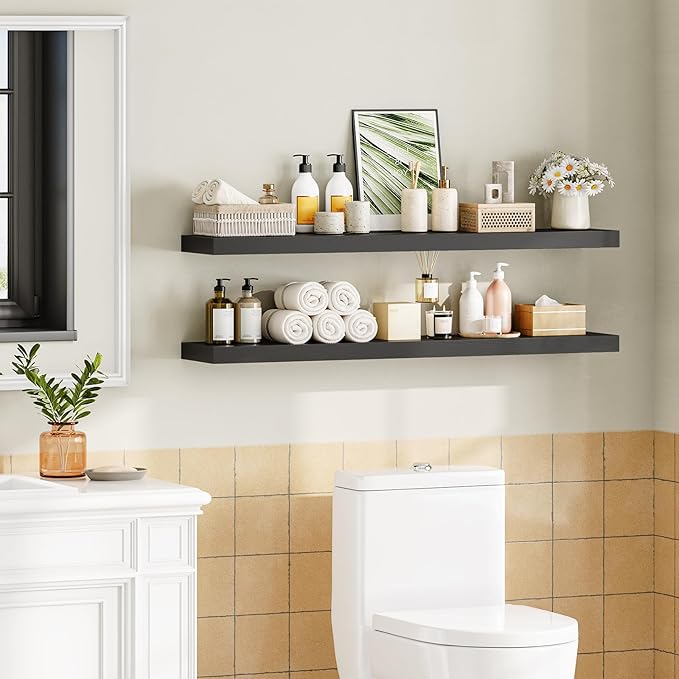 HOOBRO Floating Shelves for Wall, Wall Mounted Shelf Set of 2, 47.2