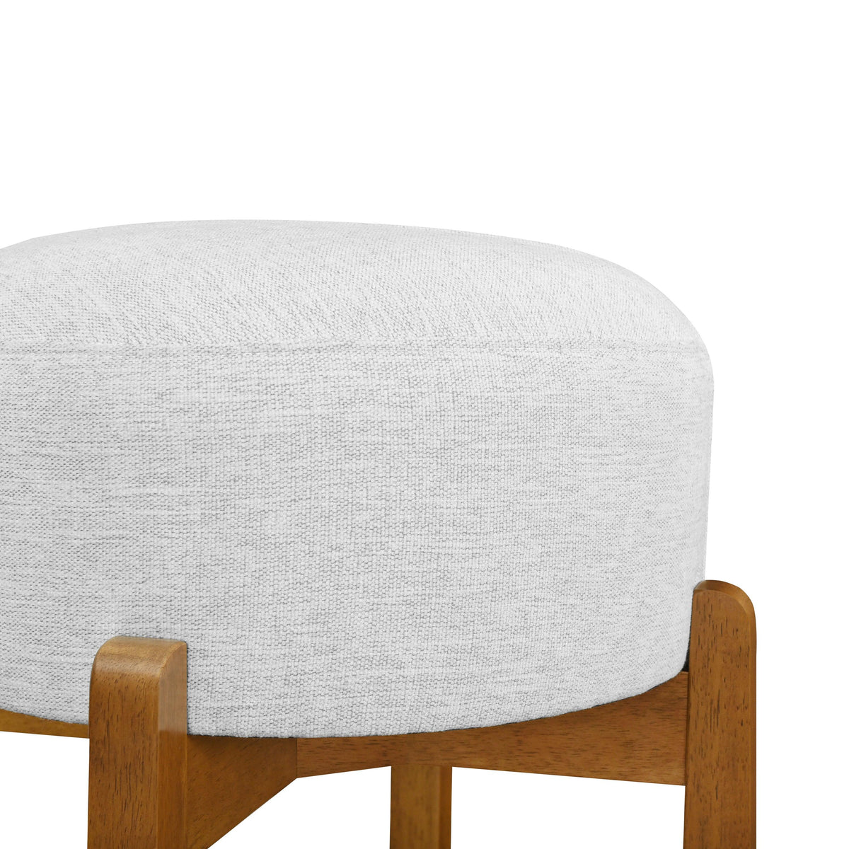 Set of 2 Dark Walnut & Ivory Rubberwood Bar Stool