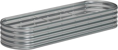 9x3x1.3 Oval Galvanized Raised Garden Bed,Outdoor Planter Box Metal Patio Kit Planting Bed for Vegetables Flowers and Succulents