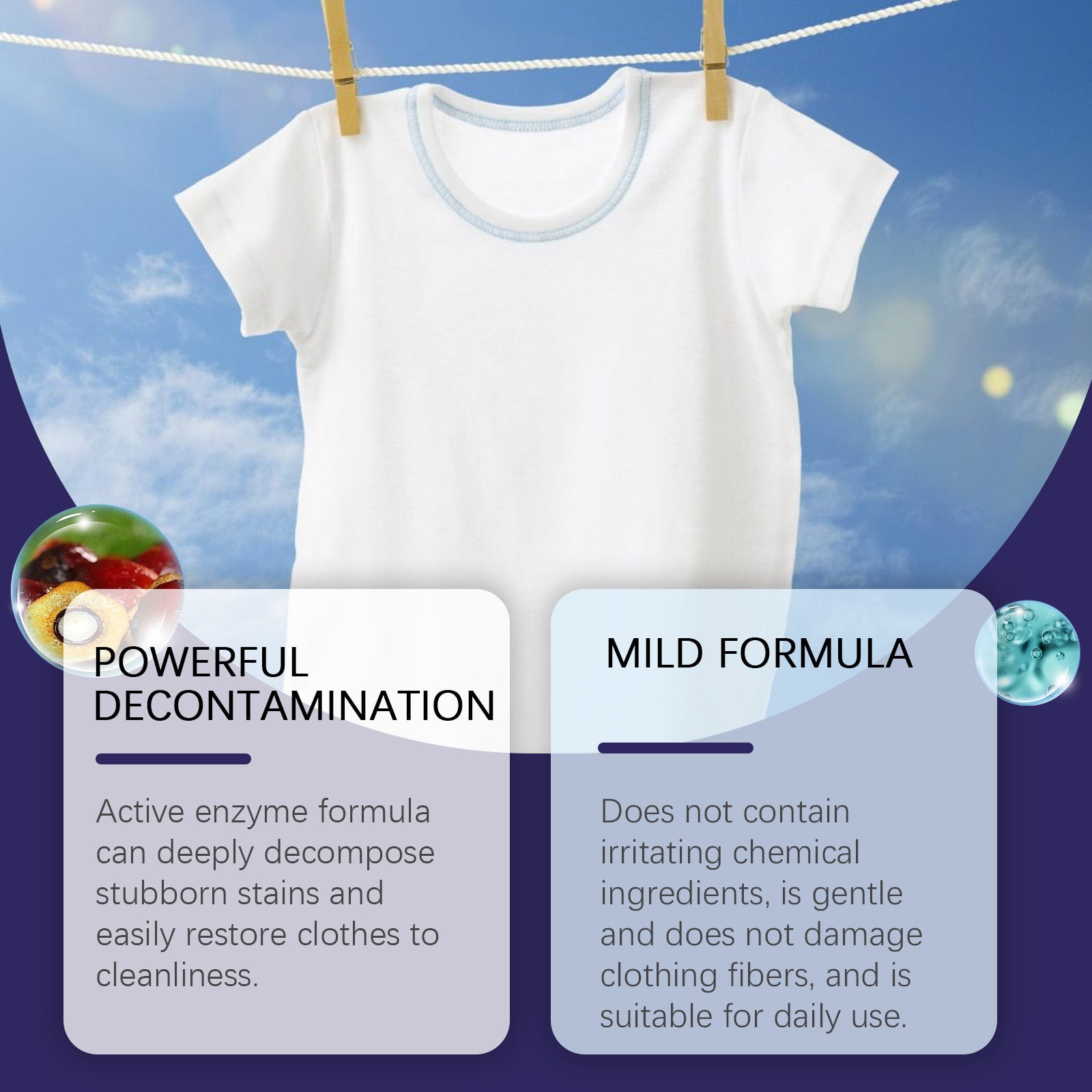 Active Enzyme Clothing Stain Remover Yellow Stain Stain Remover Mildew Stain Remover Clothing Stain Remover Mild Cleaning Solution