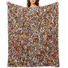 Circle Pattern in Soft Shades of Brown, Cream & Gold Sustainable Throw Blanket