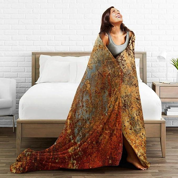 HGOD DESIGNS Brown Rust Colorful Metal Rusty Steel Iron Structure Blanket Throw Blanket Soft Comfortable for Sofa Chair Bed Office 50