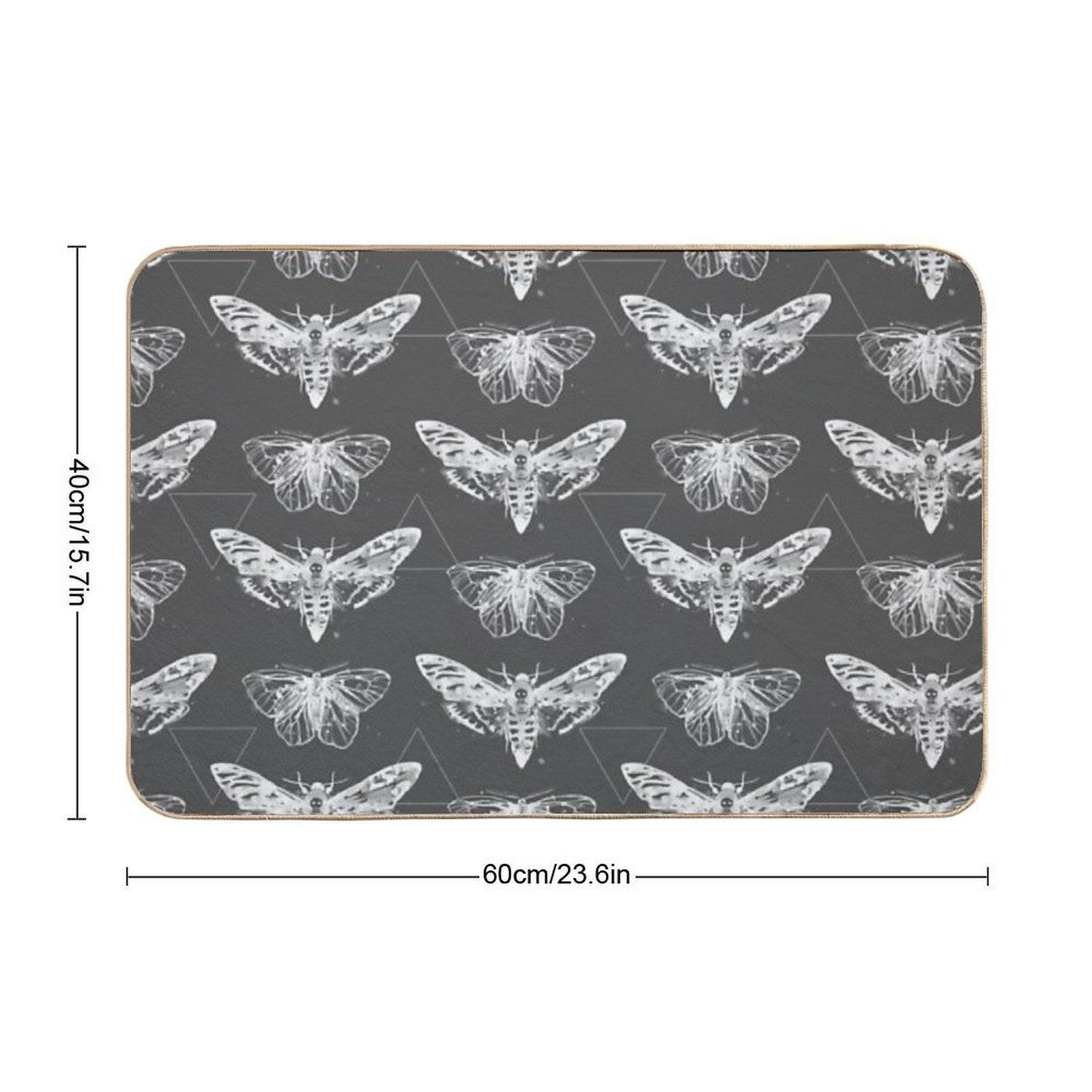 Geometric Moths - Inverted  Easy To Clean Bath Mat