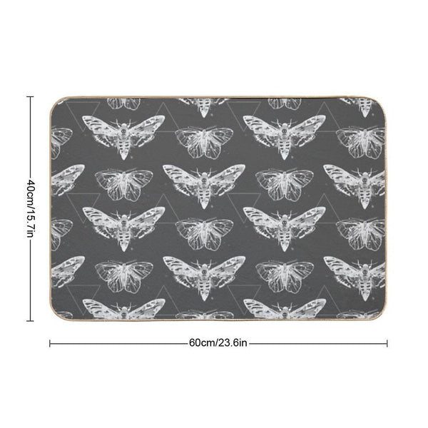 Geometric Moths - Inverted  Easy To Clean Bath Mat