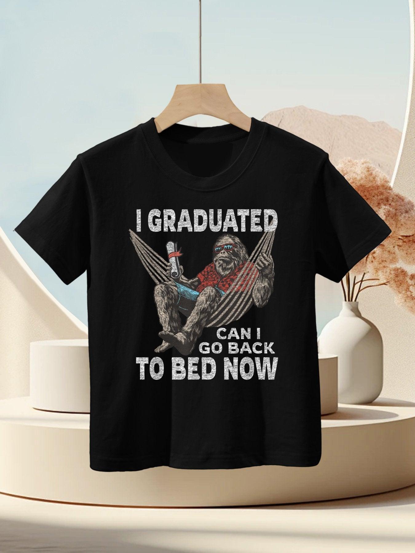Funny Graduation  I Graduated Can I Go Back To Bed Now Kids T-Shirt