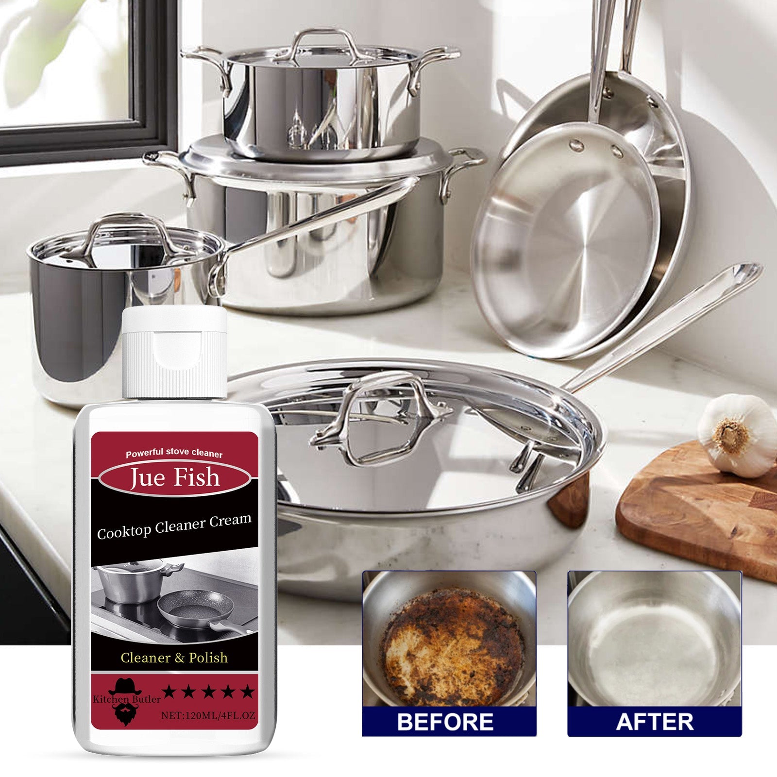 Cooktop Cleaner Cream, Wash The Kitchen Stove Basin To Remove Oil Stains And Dirt To Remove Black Dirt At The Bottom Of The Pot