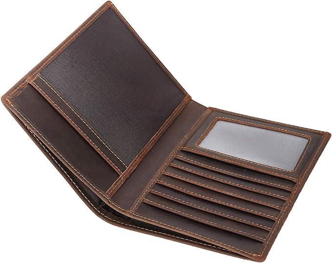 Polare Luxury RFID Blocking Leather Passport Holder Travel Wallet For Men and Women (Dark Brown)
