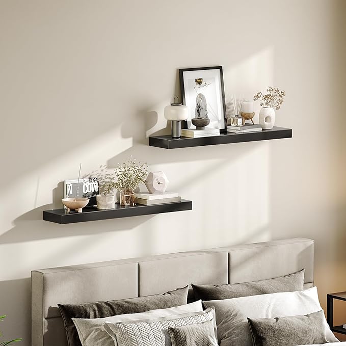HOOBRO Floating Shelves for Wall, Wall Mounted Shelf Set of 2, 31.5