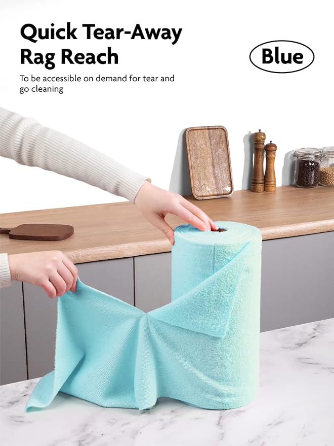 Fantasticlean Microfiber Cleaning Cloth Roll -75 Pack, Tear Away Microfiber Towels, 12