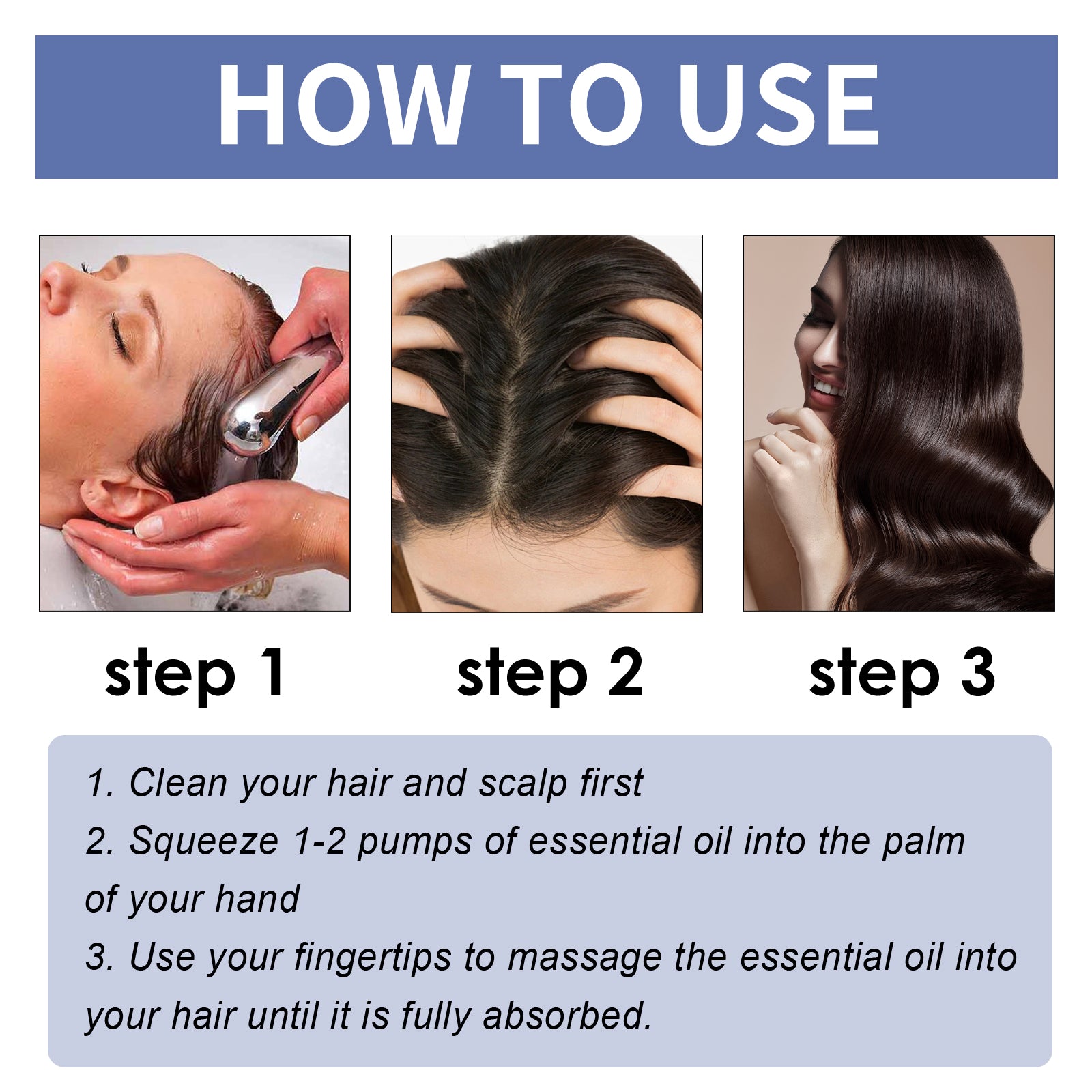 Hair Essential Oil, Scalp Massage Moisturizes And Softness To Prevent Strong And Thick Hair