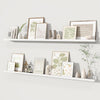 Fun Memories Picture Ledge Shelves Set of 2, 55 Inch Rustic Wall Mounted Floating Shelves with Lip for Home Storage and Décor in Bathroom, Kitchen, Nursery, Bedroom, Living Room, White