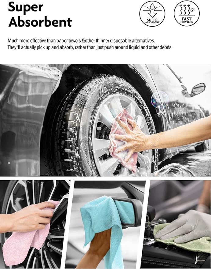 Fantasticlean Microfiber Cleaning Cloth Roll -75 Pack, Tear Away Microfiber Towels, 12