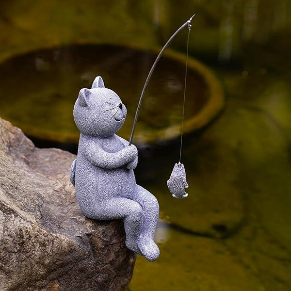 Goodeco Fishing Cat Garden Statue – 10