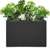 Galvanized Steel Planter Box - No Installation Required Metal Rectangular Block Long Box Planter Modern Outdoor Planters All-Weather Use with Drainage Holes for Patio/Porch, 36×24×12IN