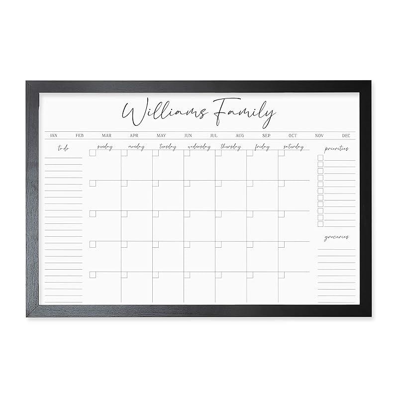 Personalized Dry Erase Wall Calendar with Custom To do list and Notes Organization Sections | Large Whiteboard Calendar (36