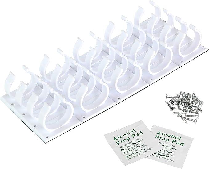 Simple Houseware Spice Gripper Clips Strips Cabinet Holder - 4 Strips, Holds 20 Jars, White
