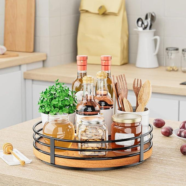 Wood Lazy Susan Turntable Organizer - 11