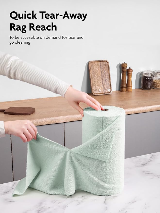 Fantasticlean Microfiber Cleaning Cloth Roll -75 Pack, Tear Away Microfiber Towels, 12