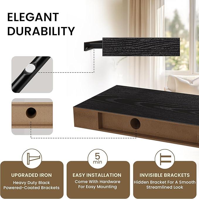 Square Floating Shelves for Wall, 12