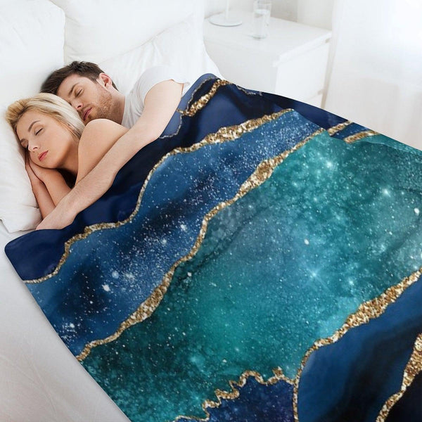 Glamour Milky Way Faux Marble Galaxy Throw Blanket