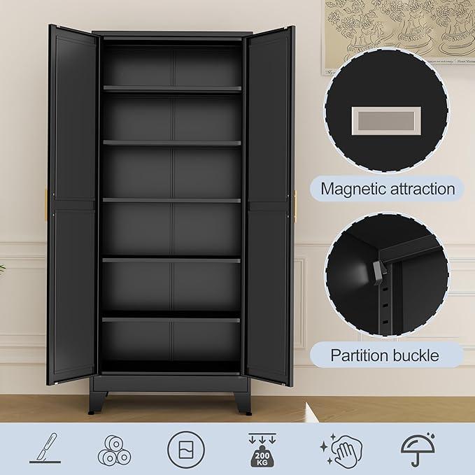 Black Metal Storage Cabinet,75