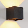 LANFU LED Aluminum Cube Square Wall Sconce Waterproof Outdoor Light Exterior Wall Lights fixtuers 20W 100-277V 2800K-3000K Not dimmable Warm Light 2LEDS Black-20W Outdoor Larger Version