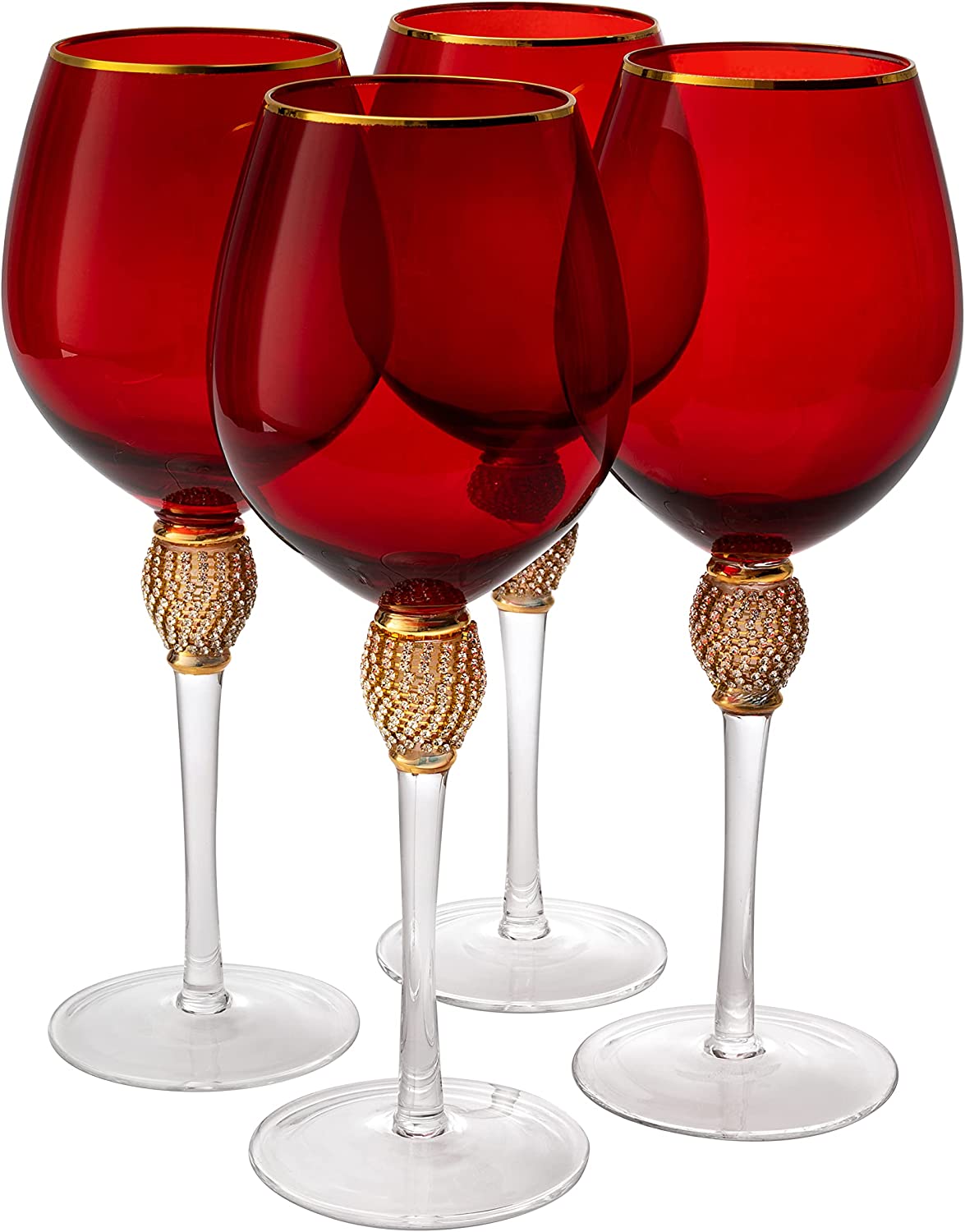 The Wine Savant Large Diamond Wine Glasses, 10